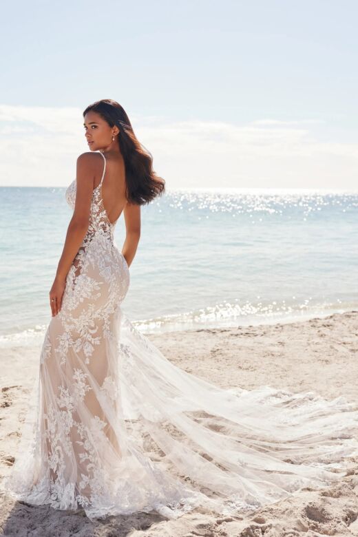 Martin Thornburg MT3211 Rayen Illusion Side Open Back Bridal Gown