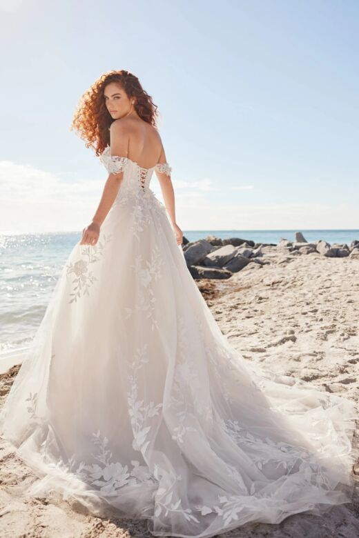 Martin Thornburg MT3214 Bergen Off The Shoulder Lace-Up Wedding Dress
