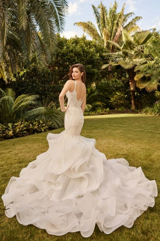 Martin Thornburg MTL9102 Coco Ruffle Skirt Scoop Back Wedding Gown