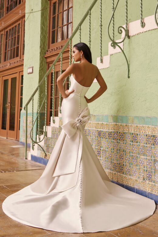 Martin Thornburg MT3224 Tyler Mikado Crisscross Midriff Wedding Gown