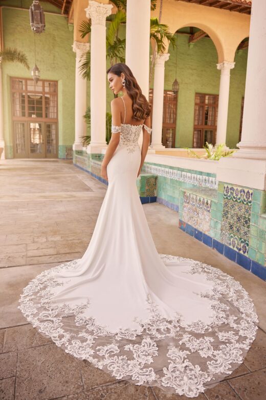 Martin Thornburg MT3239 Tallon Cold-Shoulder Strap Bridal Dress