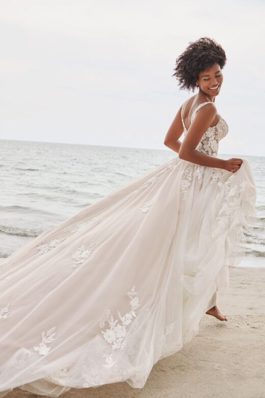 Martin Thornburg MT3240 Palmer V-Back Sheer Bodice Bridal Dress