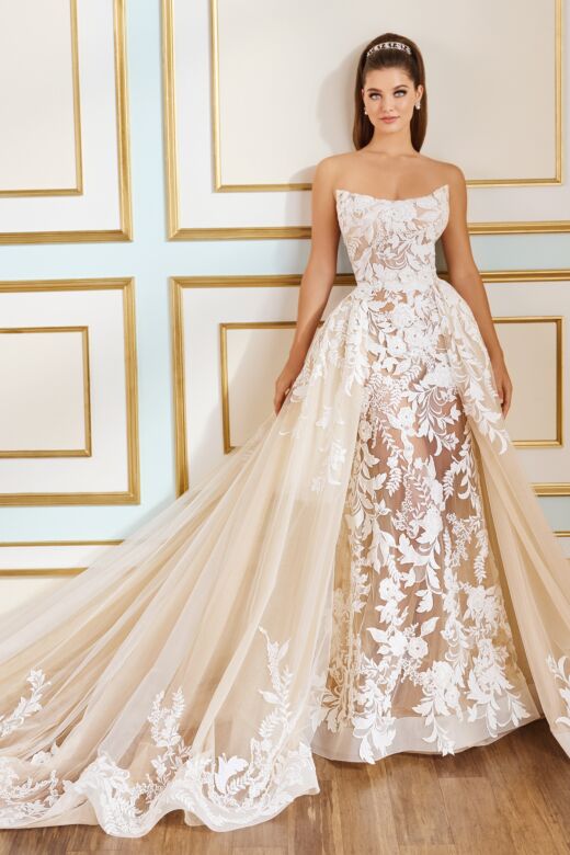 Martin Thornburg MT9101 Lily Rose Removable Train Lace Wedding Dress