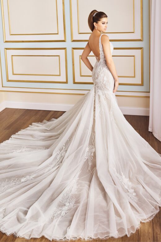 Martin Thornburg MT9104 Lilac Scoop Back Mermaid Wedding Dress