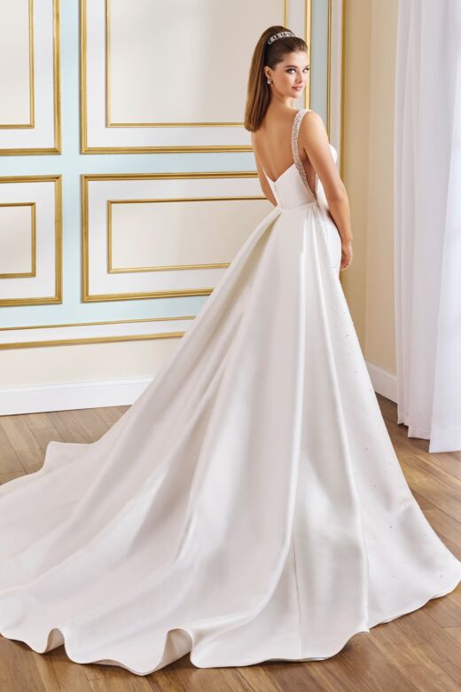 Martin Thornburg MT9105 Calla Illusion Side Beaded Strap Wedding Dress