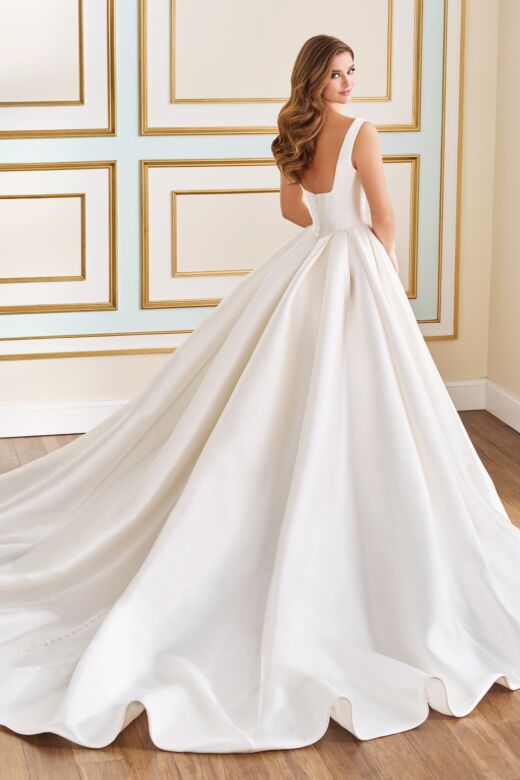 Martin Thornburg MT9106 Camellia Plunging Neck Pleated Wedding Dress