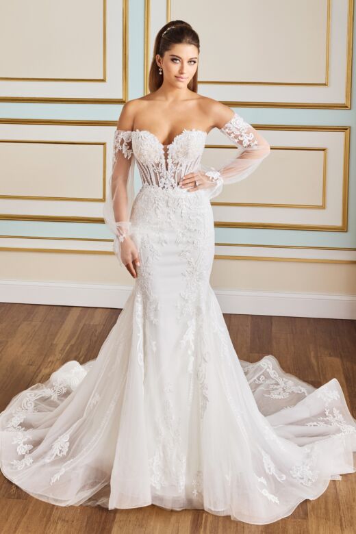 Martin Thornburg MT9108 Flora Sheer Corset Bodice Mermaid Wedding Gown