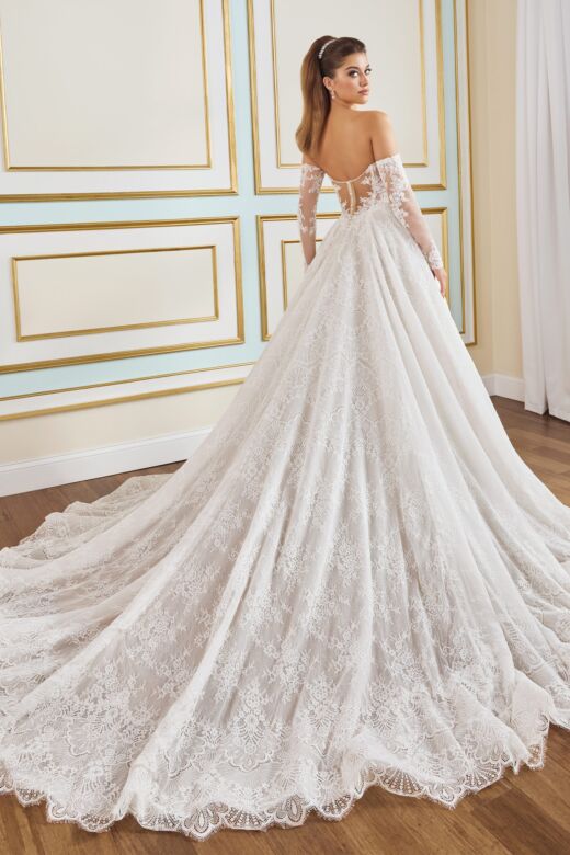 Martin Thornburg MT9112 Begonia Sheer Back Strapless Lace Wedding Gown