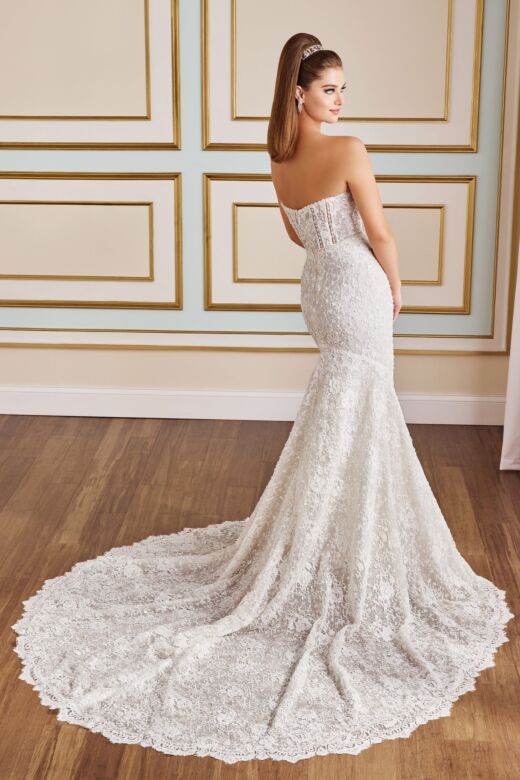 Martin Thornburg MT9113 Tulip Sweetheart Neck Overskirt Bridal Dress