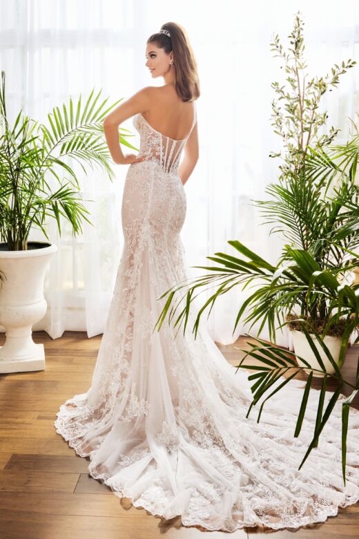Martin Thornburg MT9114 Marigold Scallop Hem Scoop Neck Bridal Dress