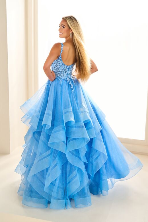 Ellie Wilde EW36035 Flounce Skirt Lace Top Dress