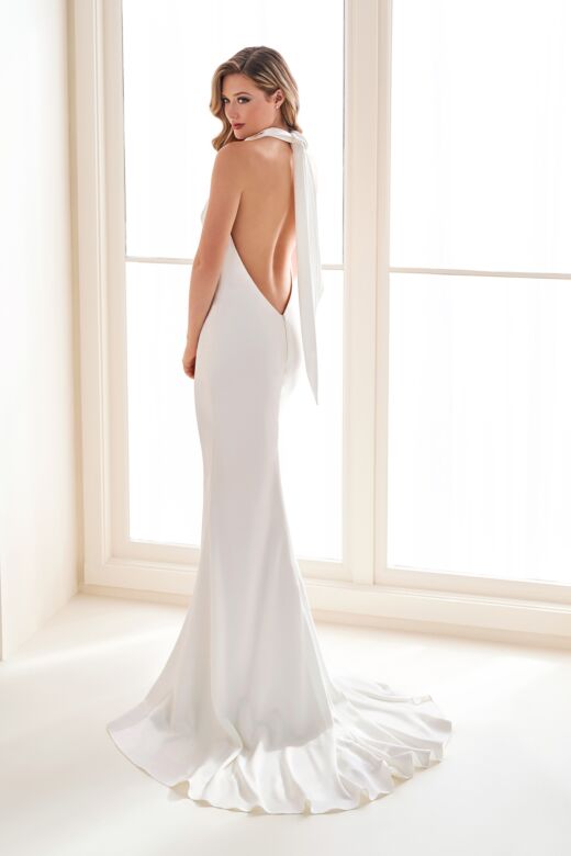 Enchanting by Mon Cheri E1007 Halter Neck Open Back Bridal Dress