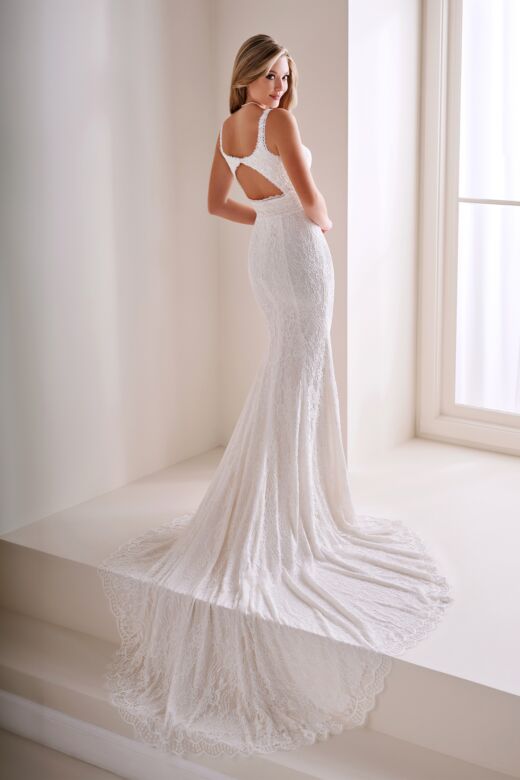 Enchanting by Mon Cheri E403 Bell Sleeve Cutout Back Lace Wedding Gown