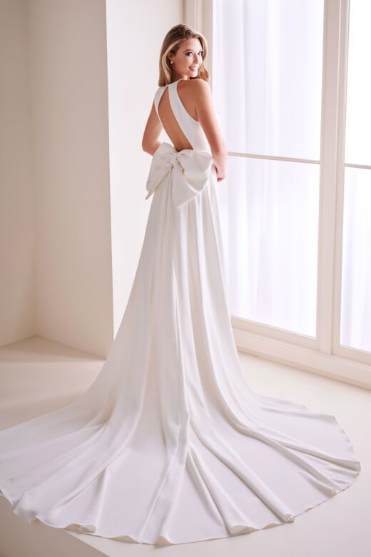 Enchanting by Mon Cheri E409 Halter Neck Bow Train Bridal Gown