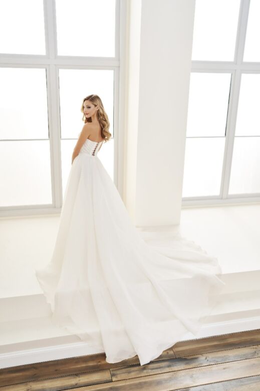 Enchanting by Mon Cheri E501 High Slit Strapless Wedding Dress