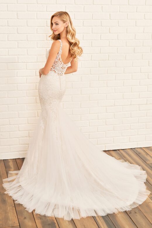 Enchanting by Mon Cheri E528 Illusion Sides Scoop Back Bridal Dress