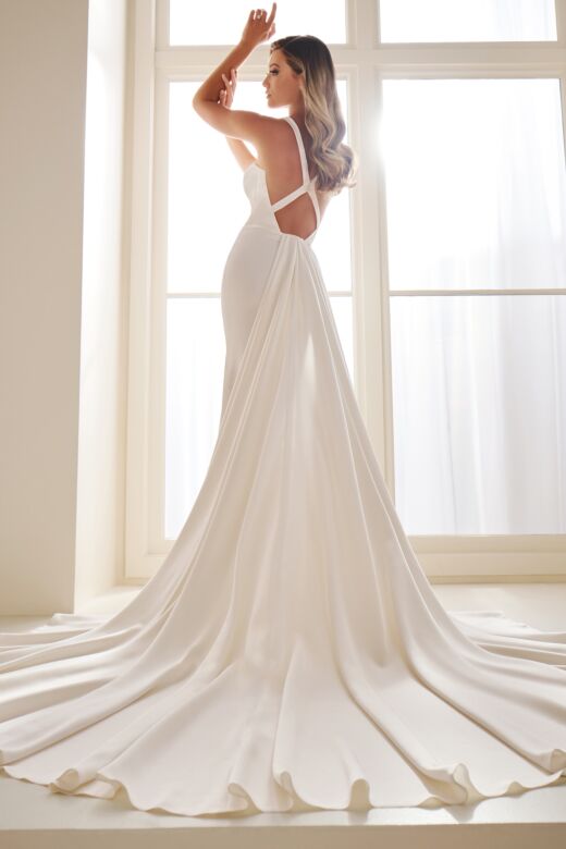 Enchanting by Mon Cheri E605 Square Neck Cross Back Bridal Gown