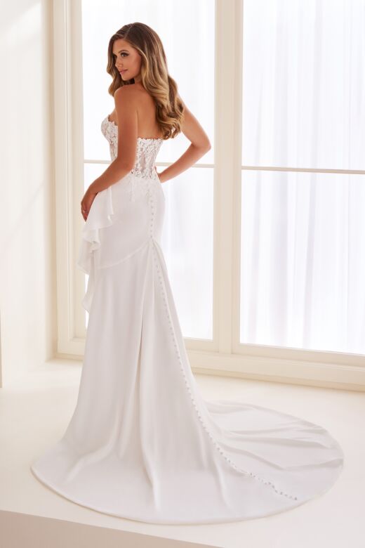 Enchanting by Mon Cheri E610 Ruffle Slit Asymmetric Waist Bridal Gown