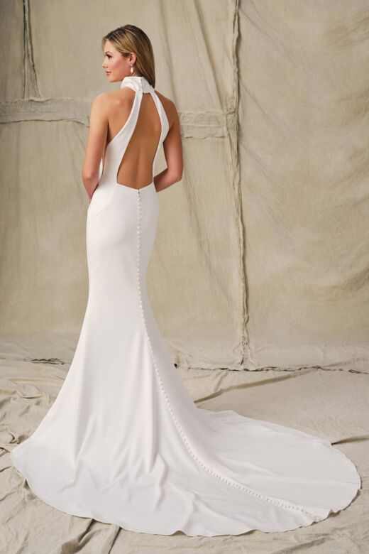 Enchanting by Mon Cheri E422 Halter Neck Cutout Back Wedding Dress
