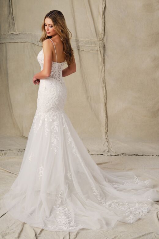 Enchanting by Mon Cheri E426 Plunging Neck Mermaid Lace Bridal Dress