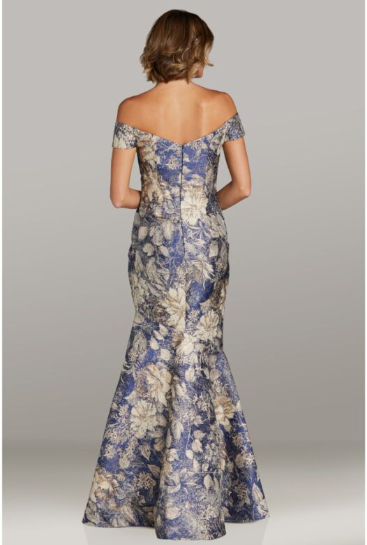 Feriani Couture 18410 Off The Shoulder Faux Wrap Dress