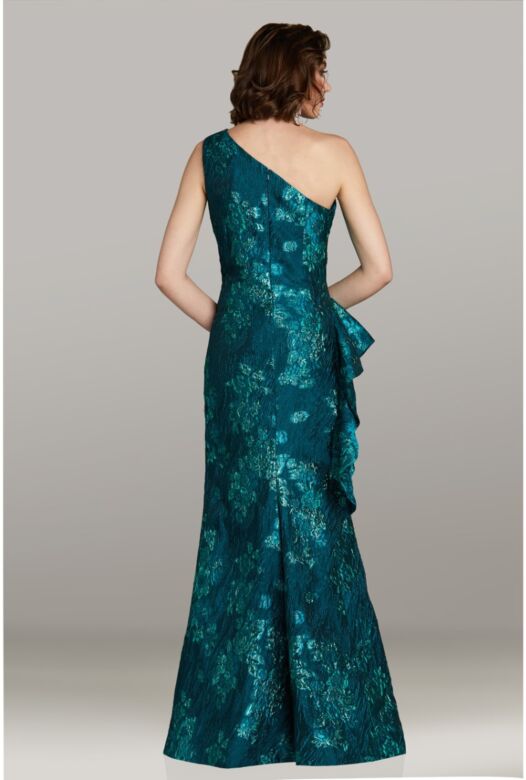 Feriani Couture 18443 One Shoulder Ruffle Slit Dress