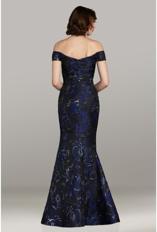 Feriani Couture 18465 Off The Shoulder Surplice Bodice Dress