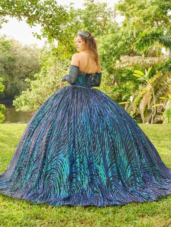 House of Wu LizLou Fiesta 56511 Beaded Sweetheart Neck Quince Gown - Stock Only