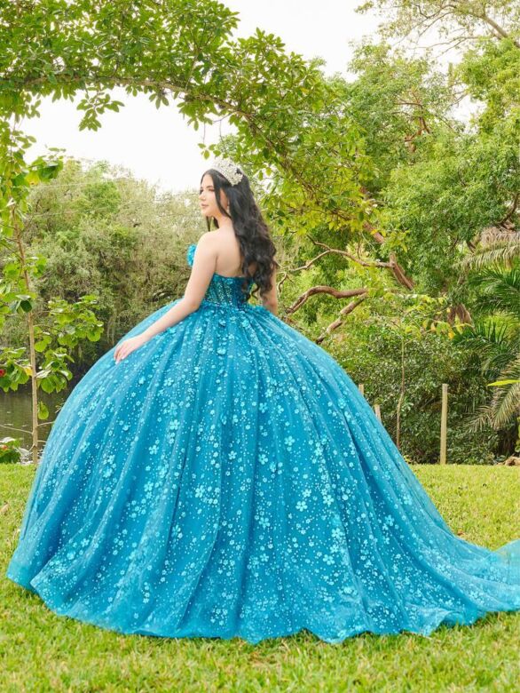 House of Wu LizLou Fiesta 56512 Off-The-Shoulder Applique Quince Gown