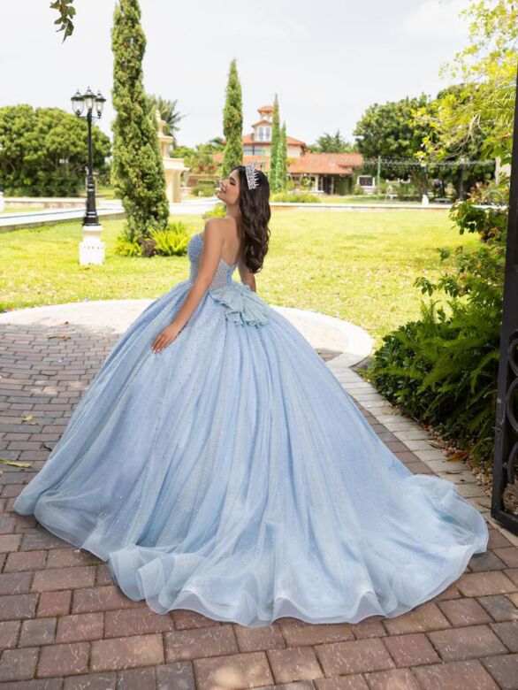 House of Wu 56538 Bow Accent Illusion Bodice Sweet 16 Gown
