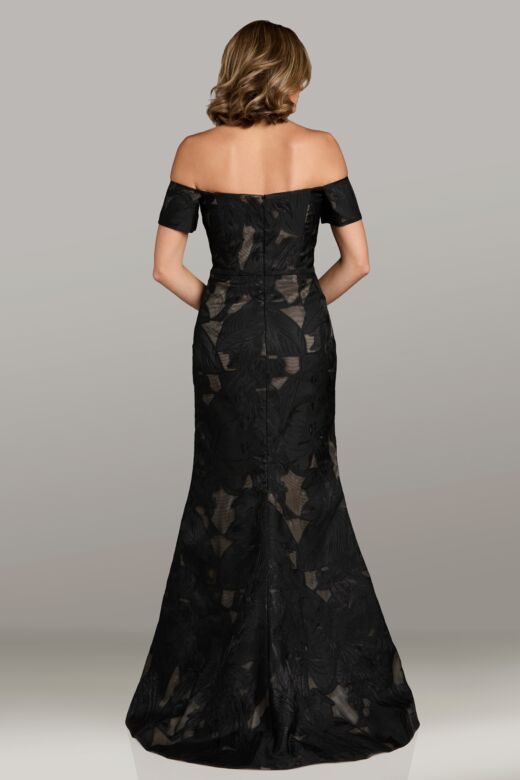 Feriani Couture 18525 Short Sleeve Off The Shoulder Dress