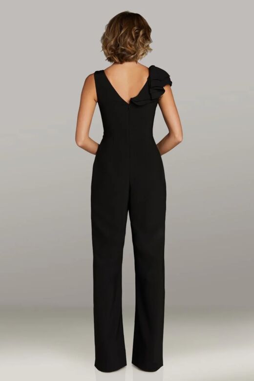 Gia Franco 12432 V-Neck Ruffle Sleeve Jumpsuit