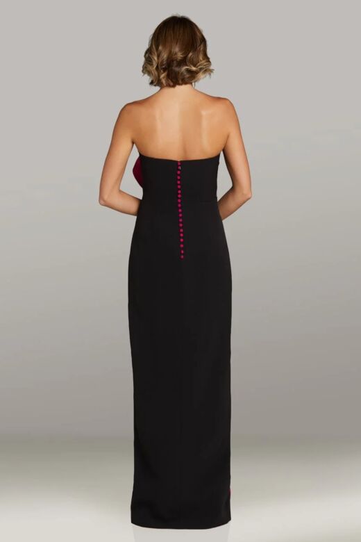 Gia Franco 12435 Floral Applique Strapless Dress