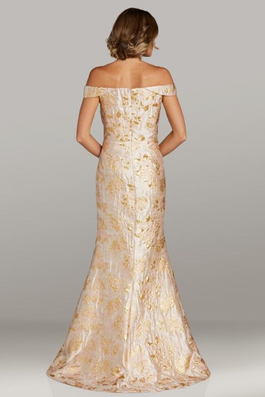 Gia Franco 12436 Off The Shoulder Slim-Flare Dress