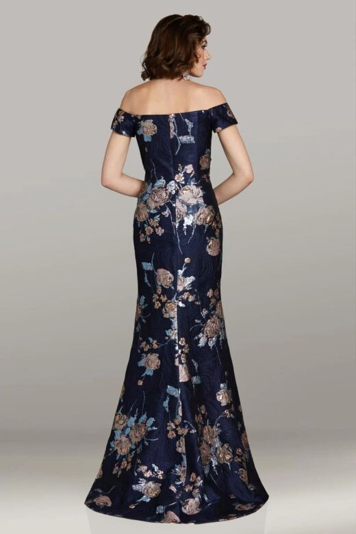 Gia Franco 12456 Bow Accent Slit Skirt Dress