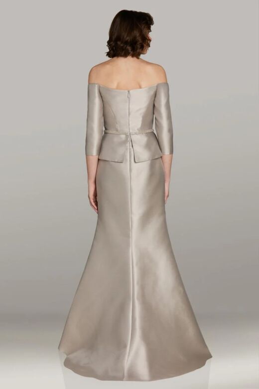 Gia Franco 12461 Beaded Belt Peplum Dress
