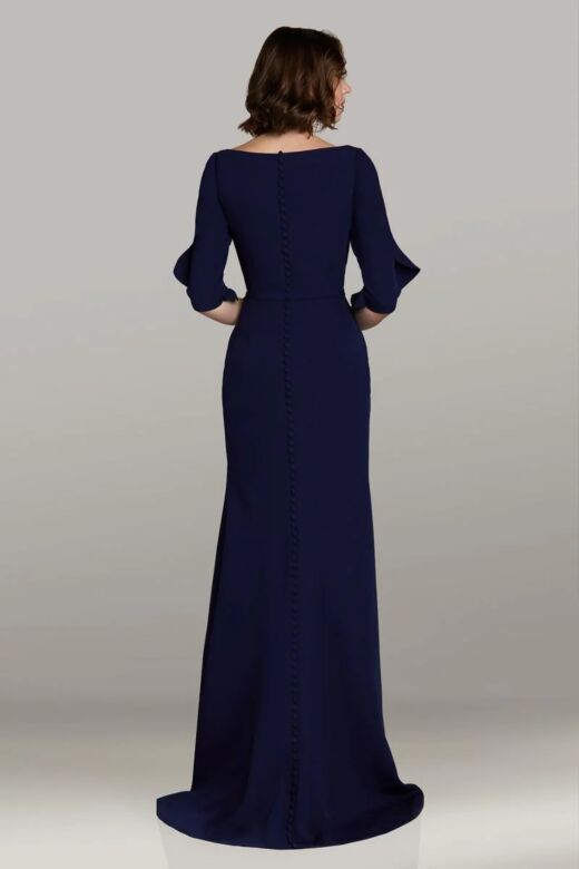 Gia Franco 12476 Asymmetrical Neckline Ruffle Half Sleeve Dress