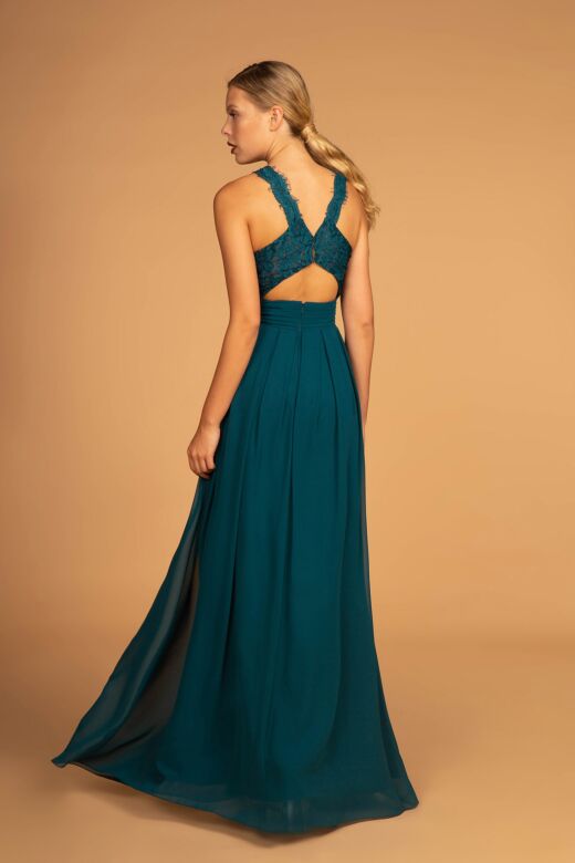 Elizabeth K GL2605 Lace Back Halter Neck Bridesmaid Dress