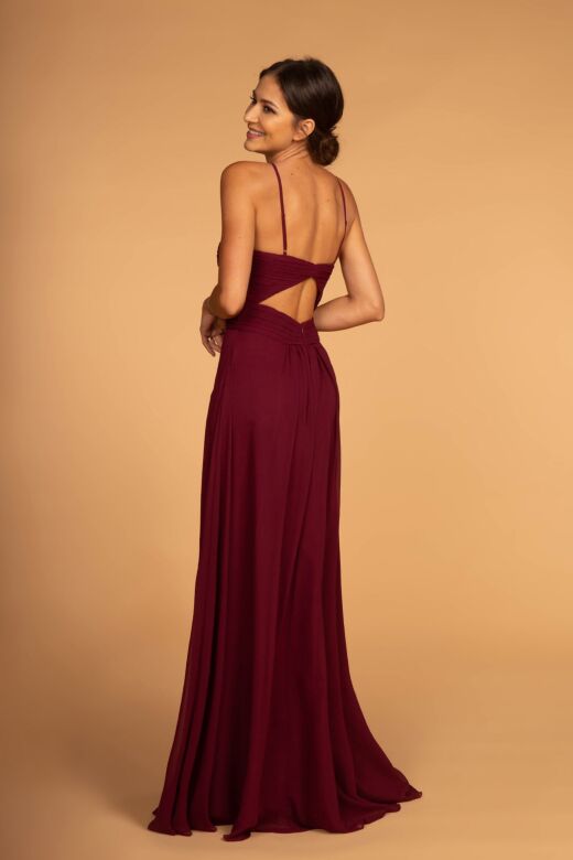 Elizabeth K GL2607 Cutout Back Spaghetti Straps Maid of Honor Dress