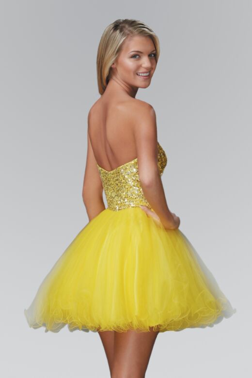 Elizabeth K GS2034 Embellished Top Sweetheart Neck Dress