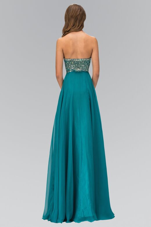 Elizabeth K GL1075 Embellished Top Strapless Sweetheart Neck Dress
