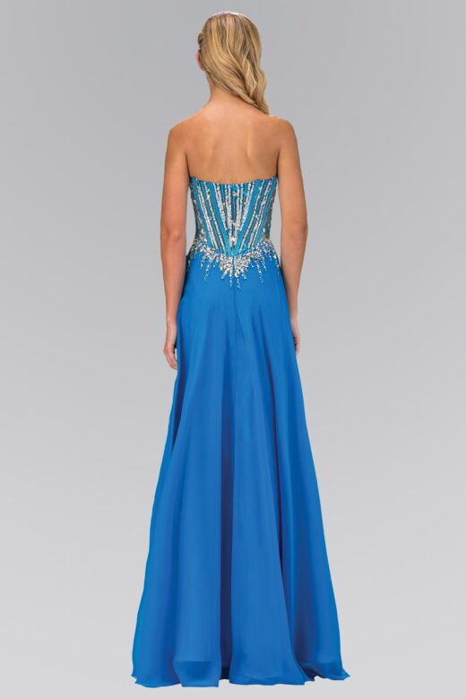 Elizabeth K GL1132 Jeweled Corset Strapless Sweetheart Dress