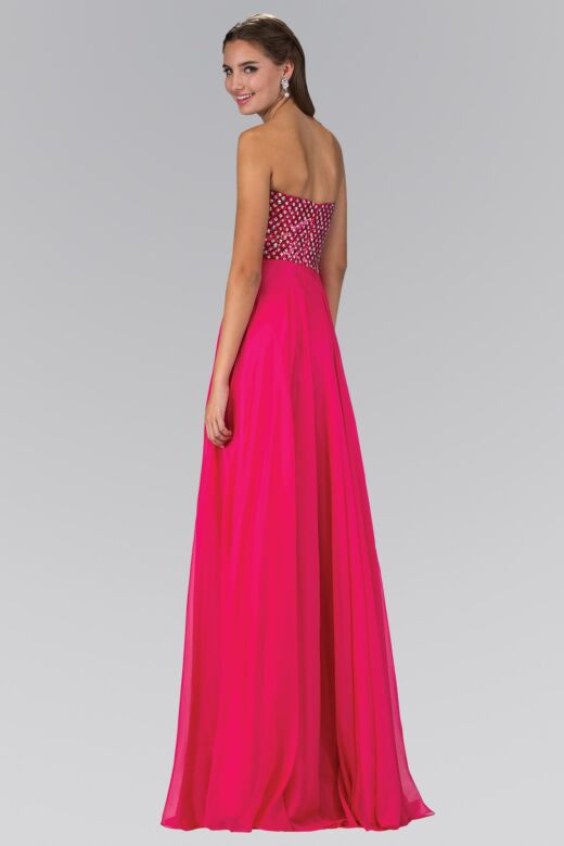 Elizabeth K GL1146 Jeweled Top Strapless Dress