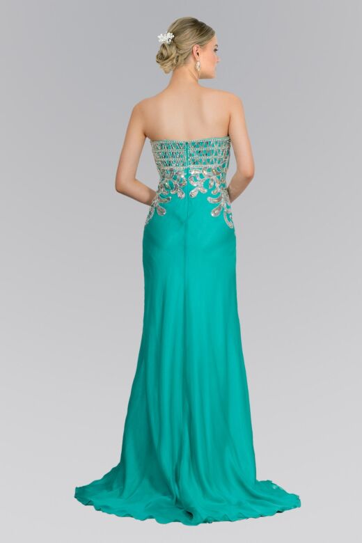 Elizabeth K GL1148 Embellished Top Strapless Sweetheart Neck Dress