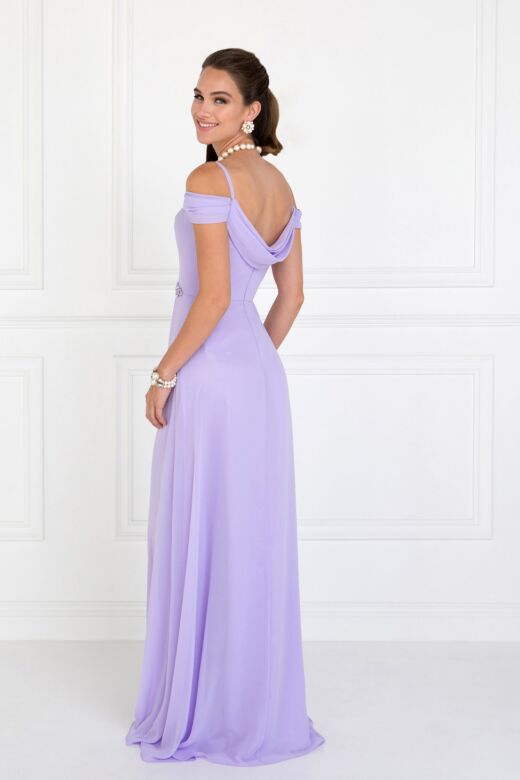 Elizabeth K GL1522 Cowl Back Off The Shoulder Maid of Honor Dress
