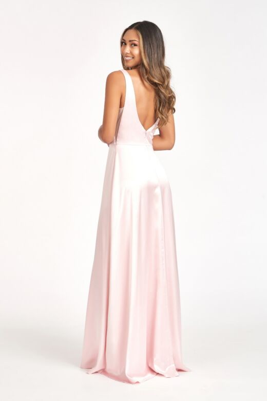 Elizabeth K GL1992 Plunging Neckline Slit Skirt Maid of Honor Dress
