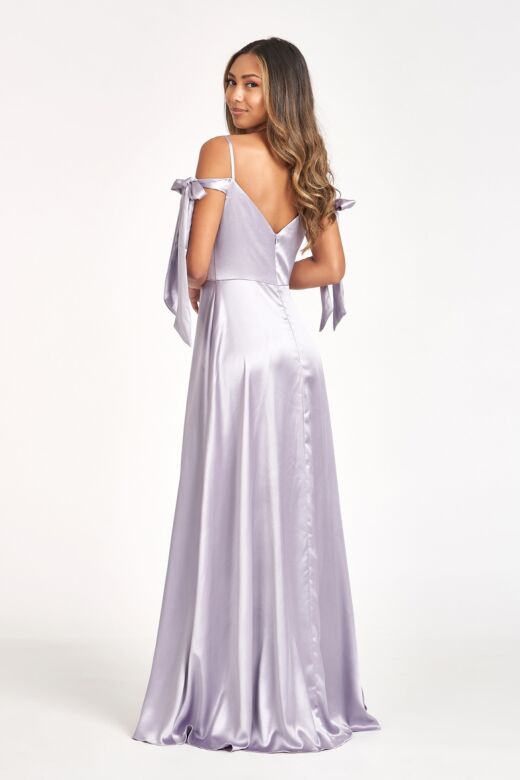 Elizabeth K GL1994 Bow Sleeves Slit Skirt Maid of Honor Dress