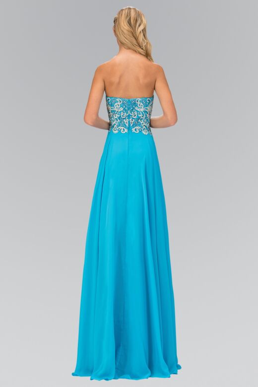 Elizabeth K GL2018 Embroidered Top Strapless Sweetheart Dress