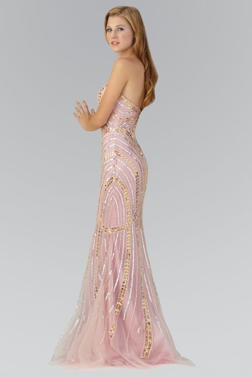 Elizabeth K GL2089 Strapless Sweetheart Neckline Embellished Dress