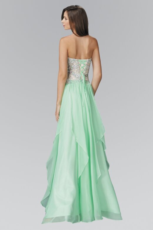 Elizabeth K GL2092 Handkerchief Skirt Strapless Sweetheart Dress